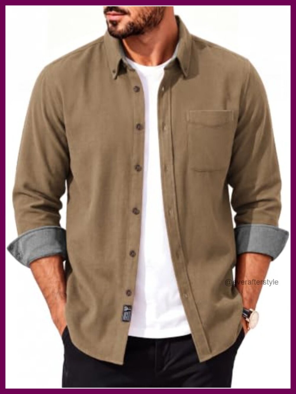 Mens Flannel Button Down Shirt 100% Brushed Cotton Long Sleeve Regular Fit